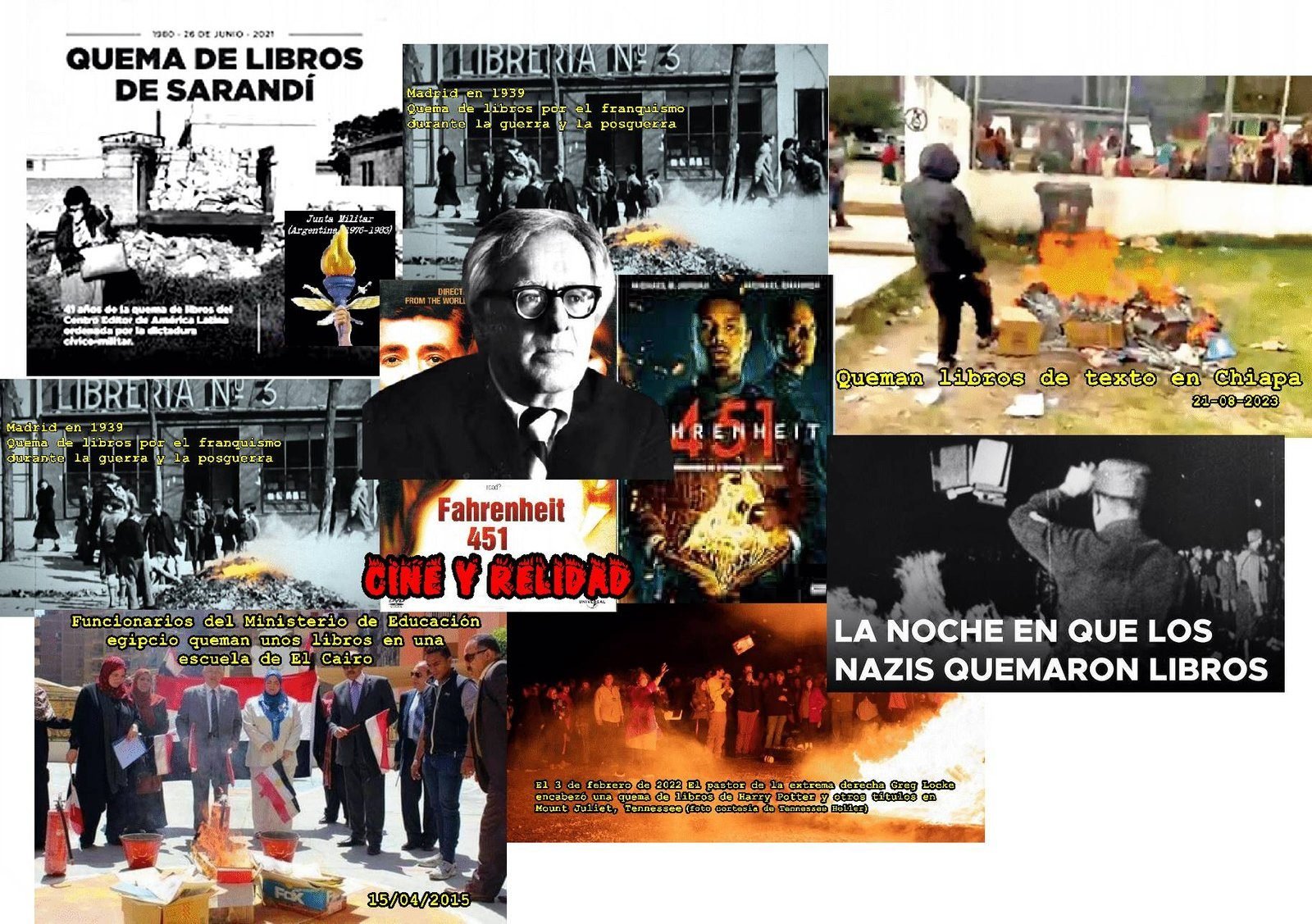 Cᵢₙₑ y ᵣₑₗᵢdₐd           La Quema de Libros: De la Historia a la Ficción en Fahrenheit 451