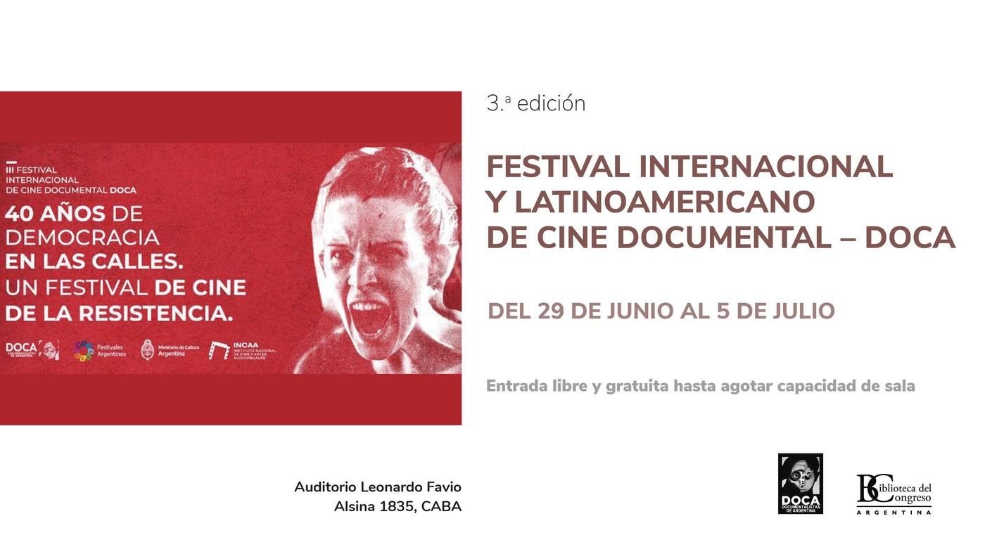 3° Festival Internacional y Latinoamericano de Cine Documental – DOCA en la Biblioteca del Congreso de la Nación